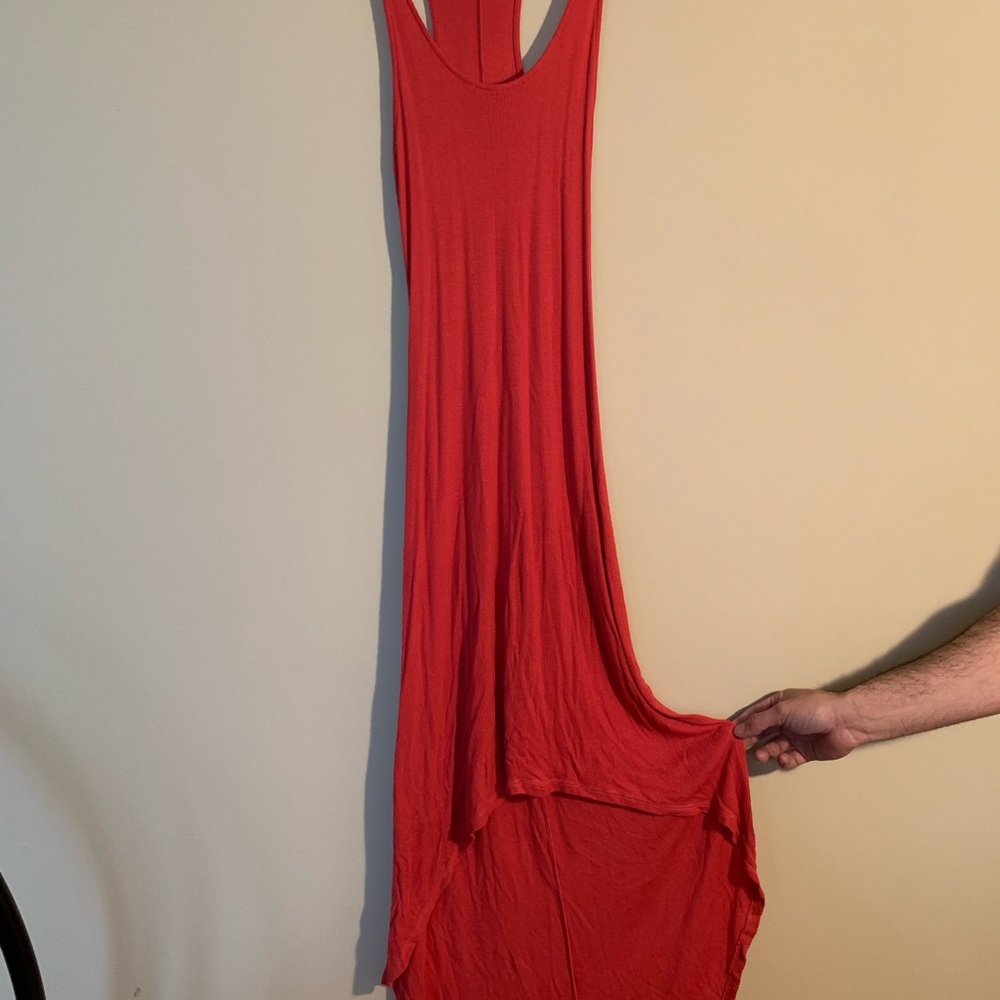 Ribbed Racerback High Low Tank Dress - Picture 3 of 3
